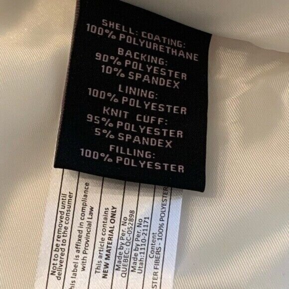 Avec Les Filles women’s White coat Faux vegan Leather Puffer Sz M Preppy trendy - Picture 7 of 12